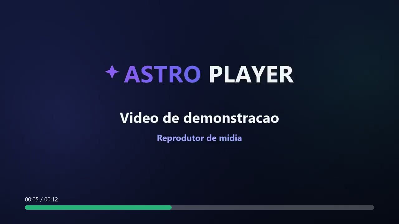 Astro Player — playback of a demo video